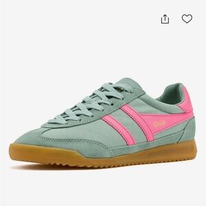 Gola Mint Green & Pink Retro Trainer